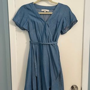 LOFT Denim Blue Wrap Dress